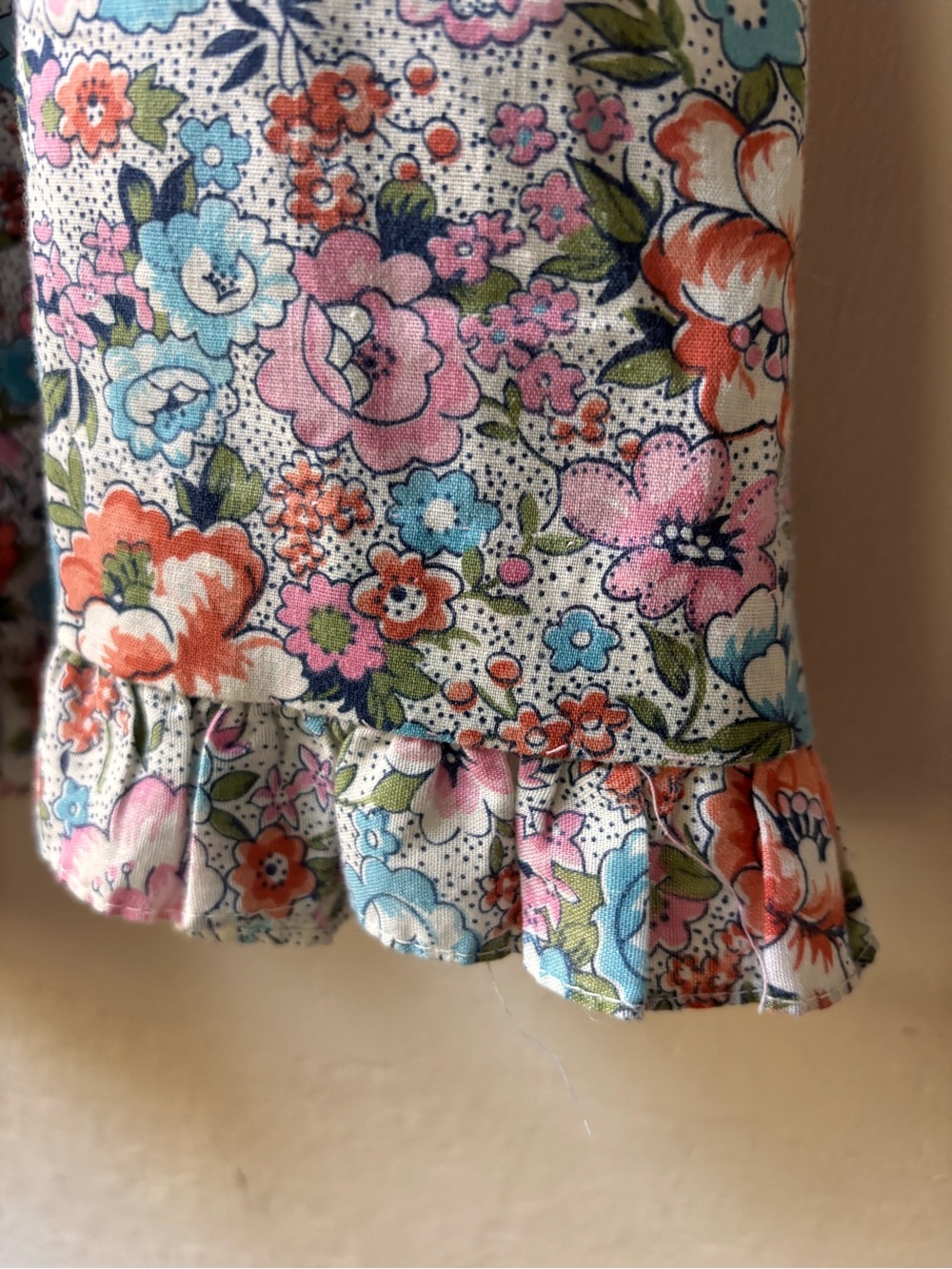 Vintage floral skirt cottage grain sack style - Picture 9 of 11